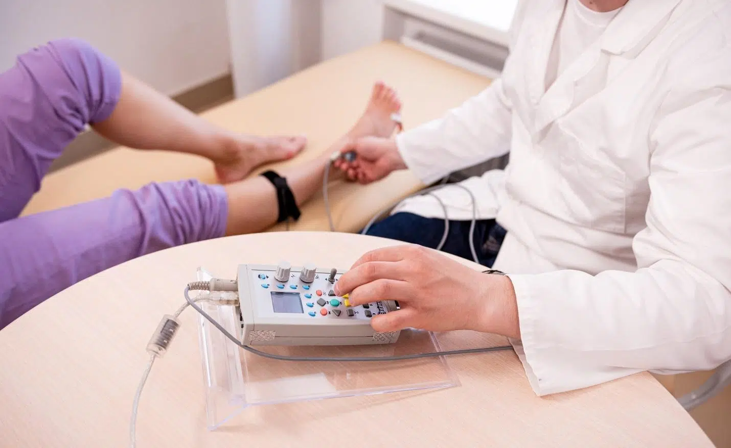 neuromodulation therapy patient assessment in clinic.